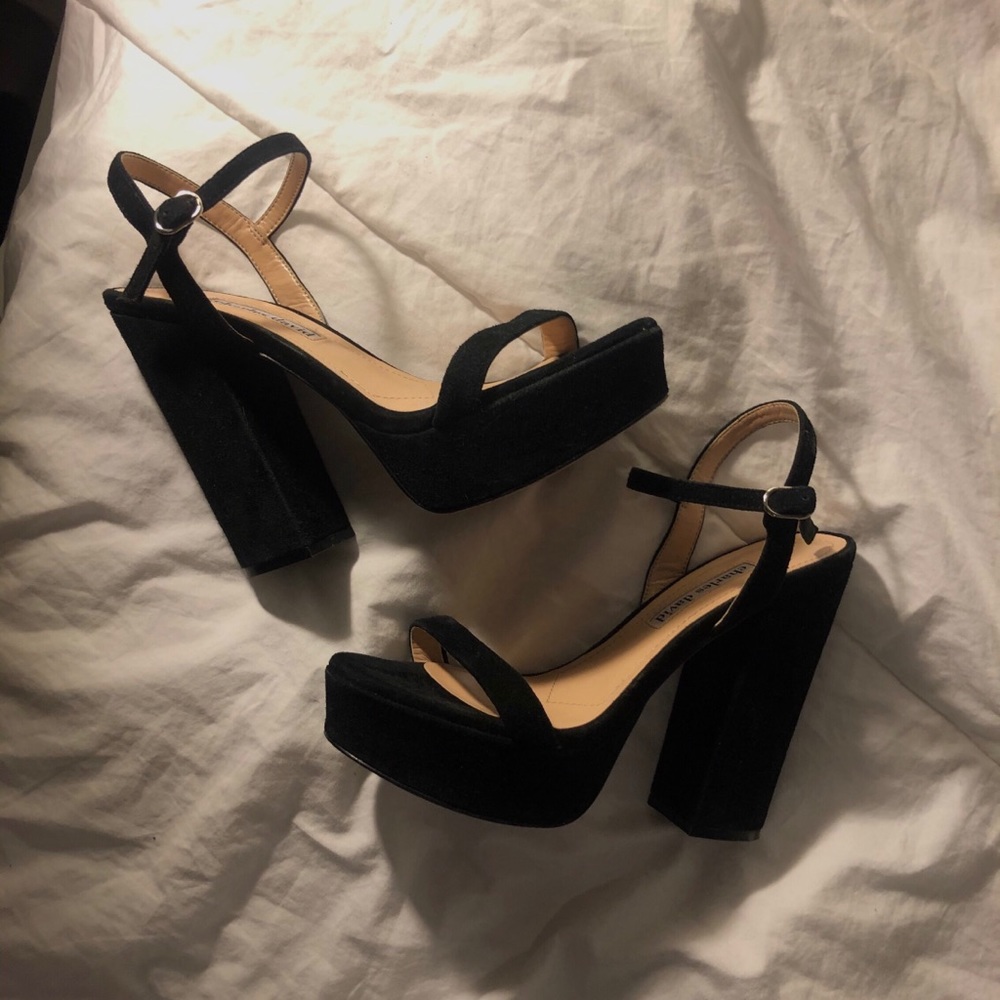 Charles David Black Platform Heels